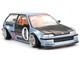 Honda Civic EF Kaido Roulette V1 Blue Metallic with Carbon Hood and Doors Designed by Jun Imai Kaido House Special 1/64 Diecast Model Car Mini GT KHMG179
