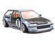 Honda Civic EF Kaido Roulette V1 Blue Metallic with Carbon Hood and Doors Designed by Jun Imai Kaido House Special 1/64 Diecast Model Car Mini GT KHMG179