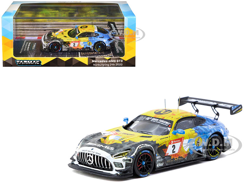 Mercedes AMG GT3 #2 Yelmer Buurman Nico Bastian Philip Ellis Hubert Haupt 24 Hours of Nurburgring 2020 Hobby64 Series 1/64 Diecast Model Tarmac Works T64-062-20NUR02