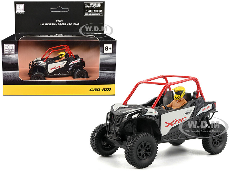 Can Am Maverick Sport XRC 1000R Red and Gray with Driver Figure 1/32 Diecast Model BRP Models 60026