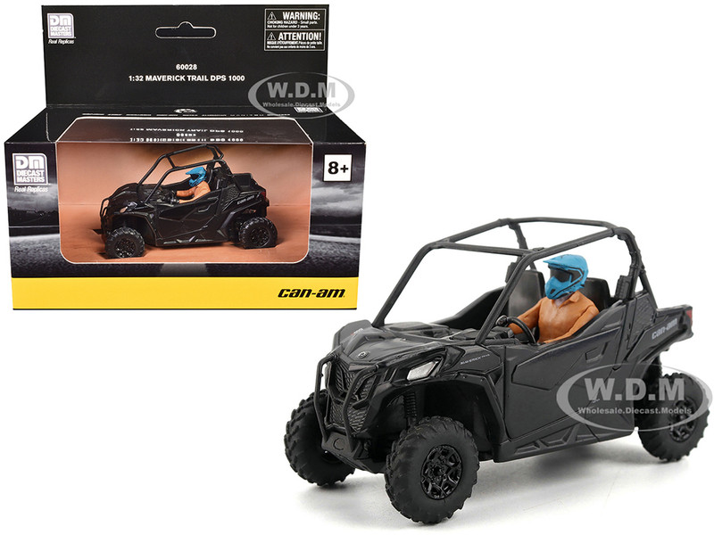 Can Am Maverick Trail DPS 1000 Matt Black with Driver Figure 1/32 Diecast Model BRP Models 60028