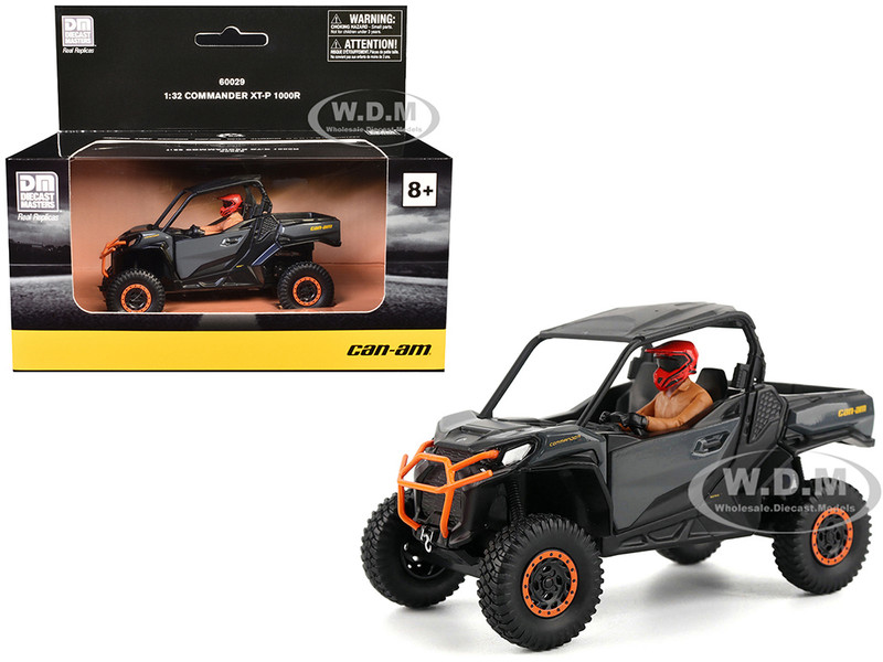 Can Am Commander XT P 1000R Gray and Orange with Driver Figure 1/32 Diecast Model BRP Models 60029