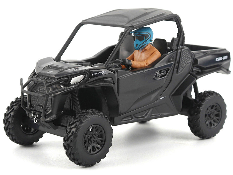 Can Am Commander XT 1000R Matt Black with Driver Figure 1/32 Diecast Model BRP Models 60030
