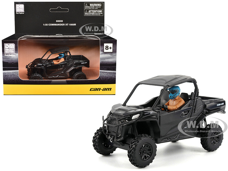 Can Am Commander XT 1000R Matt Black with Driver Figure 1/32 Diecast Model BRP Models 60030