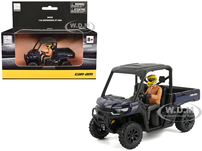 Can Am Defender XT HD9 Navy Blue and Black with Driver Figure 1/32 Diecast Model BRP Models 60032
