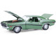 1970 Dodge Challenger R T Hemi F8 Green with Black Stripes and Green Interior Mr Norm s Challenger 1/18 Diecast Model Car Greenlight 13700