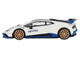 Lamborghini Huracan STO Bianco Asopo White with Black Top and Blue Accents Limited Edition 1/64 Diecast Model Car Mini GT MGT00788