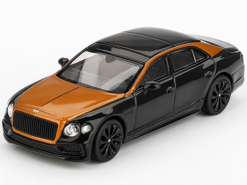 Flying Spur Orange Flame Metallic and Onyx Black Limited Edition 1/64 Diecast Model Car Mini GT MGT00991