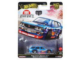Mazda RX 3 Wagon #23 Mad Mike Blue with Graphics Ronin Run II Series Diecast Model Car Hot Wheels JBK50