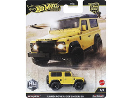 Land Rover Defender 90 Yellow with Black Top HW Off Road Series Diecast Model Car Hot Wheels JBK74