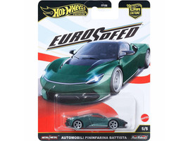 Automobili Pininfarina Battista Green Metallic with Black Top Euro Speed Series Diecast Model Car Hot Wheels JBK77