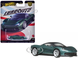 Automobili Pininfarina Battista Green Metallic with Black Top Euro Speed Series Diecast Model Car Hot Wheels JBK77