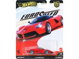 Ferrari LaFerrari Red with Black Top Euro Speed Series Diecast Model Car Hot Wheels JBK55