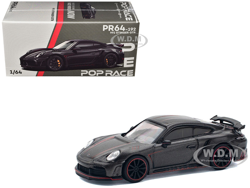 992 Stinger GTR Carbon Edition with Red Accents 1/64 Diecast Model Car Pop Race PR640192