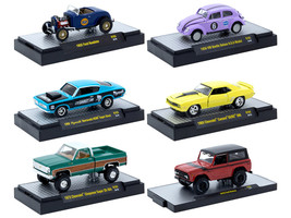 Auto Thentics 6 piece Set Release 103 IN DISPLAY CASES Limited Edition 1/64 Diecast Model Cars M2 Machines 32500-103