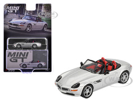 BMW Z8 Roadster Silver Metallic with Red and Black Interior Limited Edition 1/64 Diecast Model Car Mini GT MGT00998