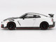 2024 Nissan GT R Nismo R35 Brilliant White Pearl with Carbon Hood and Top Limited Edition 1/64 Diecast Model Car Mini GT MGT01045