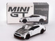 2024 Nissan GT R Nismo R35 Brilliant White Pearl with Carbon Hood and Top Limited Edition 1/64 Diecast Model Car Mini GT MGT01045