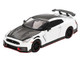 2024 Nissan GT R Nismo R35 Brilliant White Pearl with Carbon Hood and Top Limited Edition 1/64 Diecast Model Car Mini GT MGT01045