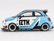 ABARTH 595 LB Works x Abas Works IZTK Light Blue and White with Black Top Limited Edition 1/64 Diecast Model Car Mini GT MGT01051