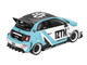 ABARTH 595 LB Works x Abas Works IZTK Light Blue and White with Black Top Limited Edition 1/64 Diecast Model Car Mini GT MGT01051 ABARTH 595 LB Works x Abas Works IZTK Light Blue and White with Black Top Limited Edition 1/64 Diecast Model Car Mini GT MGT01051