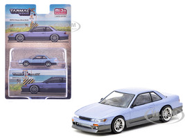 Nissan Silvia S13 Vertex RHD Right Hand Drive Blue Metallic and Gray Metallic Global64 Series 1/64 Diecast Model Tarmac Works T64G-025-PU