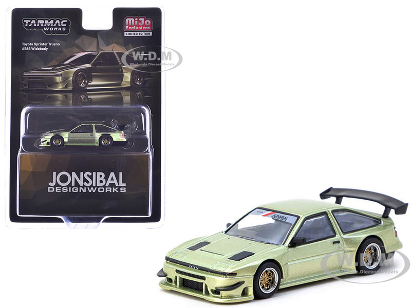 Toyota Sprinter Trueno AE86 Widebody RHD Right Hand Drive Jonsibal Designworks Green Metallic Global64 Series 1/64 Diecast Model Tarmac Works T64G-060-GR