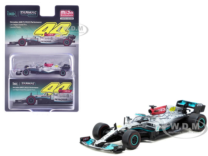 Mercedes AMG F1 W12 E Performance Formula One F1 Las Vegas Grand Prix Launch Party Global64 Series 1/64 Diecast Model Car Tarmac Works T64G-F037-LV