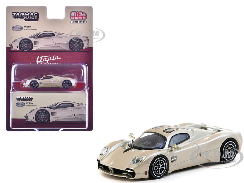 Pagani Utopia Rinascimento Silver Metallic Global64 Series 1/64 Diecast Model Tarmac Works T64G-TL055-BI