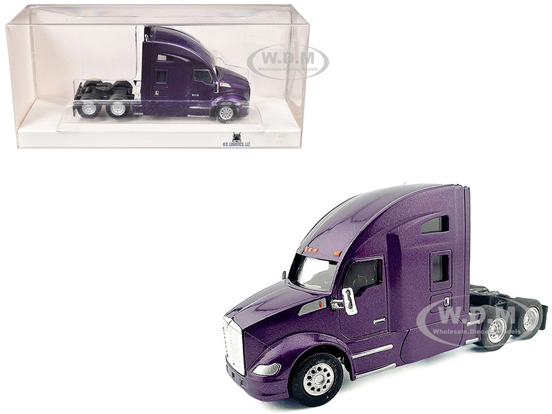 Kenworth T680 Sleeper Cab Purple Metallic 1/87 (HO) Plastic Model Car HO Logistics HL-68003