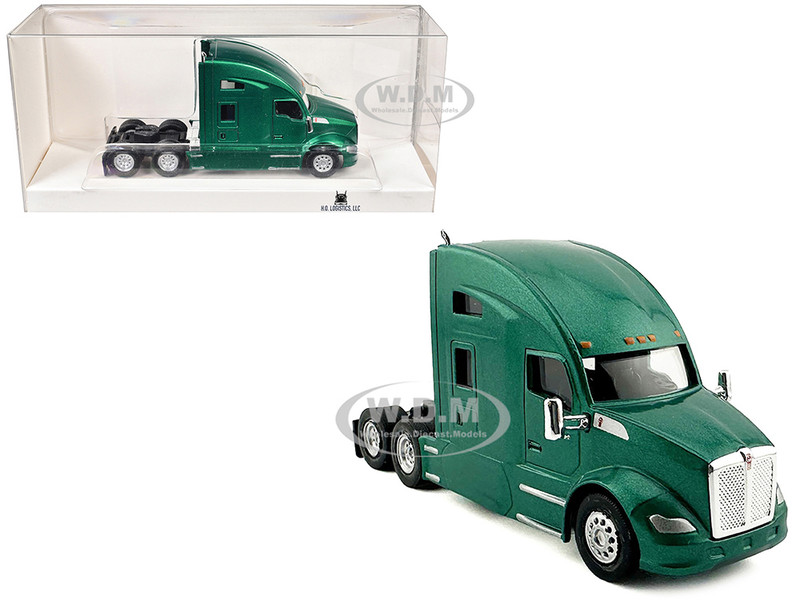 Kenworth T680 Sleeper Cab Green Metallic 1/87 (HO) Plastic Model Car HO Logistics HL-68005