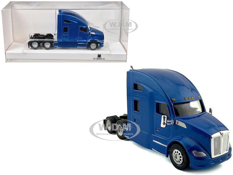 Kenworth T680 Sleeper Cab Blue Metallic 1/87 (HO) Plastic Model Car HO Logistics HL-68006