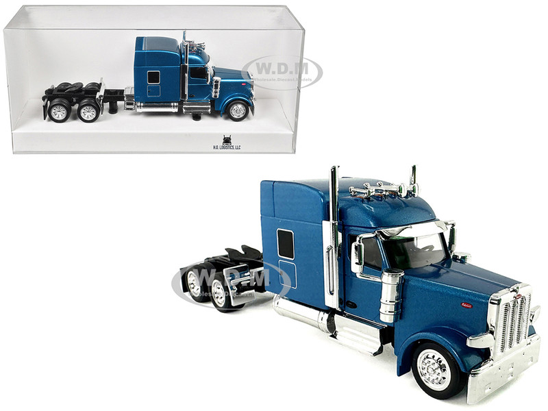 Peterbilt 589 with Stand Up Sleeper Cab Blue Metallic 1/87 (HO) Plastic Model Car HO Logistics HL-589065
