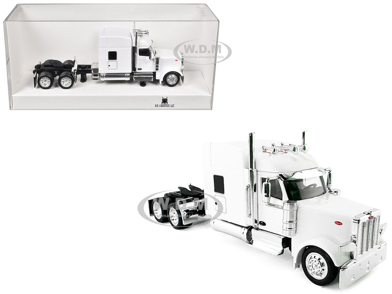 Peterbilt 589 with Stand Up Sleeper Cab White 1/87 (HO) Plastic Model Car HO Logistics HL-589075