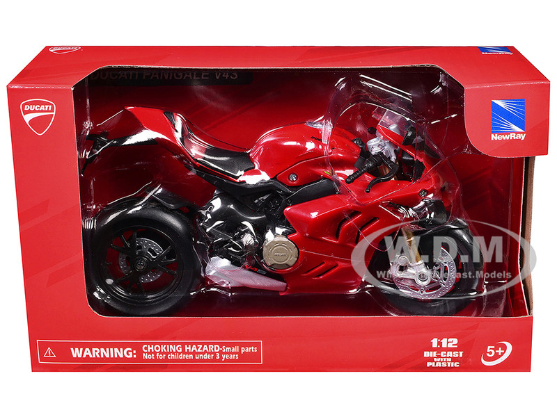 Ducati Panigale V4S Motorcycle Red 1/12 Diecast Motorcycle Model New Ray 58253