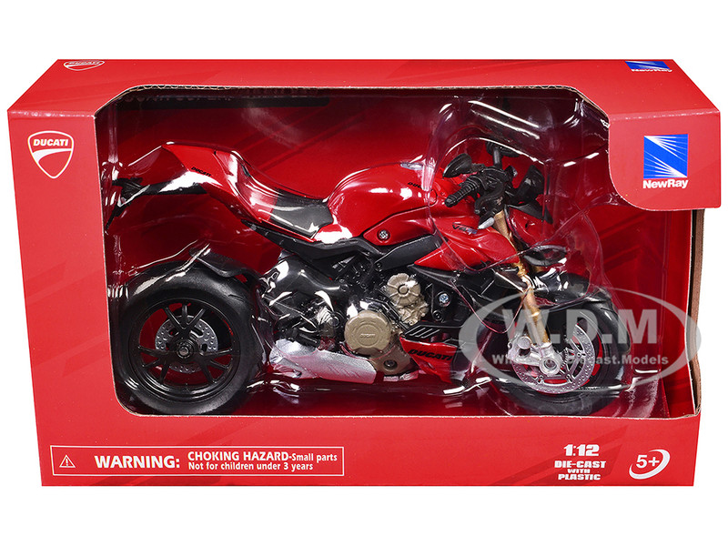 Ducati Supernaked V4S Motorcycle Red 1/12 Diecast Motorcycle Model New Ray 58273