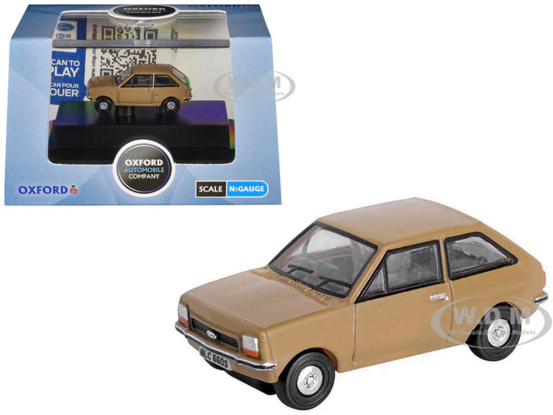 Ford Fiesta Mk1 RHD Right Hand Drive Nevada Beige 1/148 (N) Scale Diecast Model Car Oxford Diecast NFF002