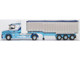 Scania T Cab Truck RHD Right Hand Drive with Covered Dump Trailer Tinnelly White with Blue Graphics 1/148 (N) Scale Diecast Model Car Oxford Diecast NTCAB005
