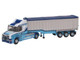Scania T Cab Truck RHD Right Hand Drive with Covered Dump Trailer Tinnelly White with Blue Graphics 1/148 (N) Scale Diecast Model Car Oxford Diecast NTCAB005