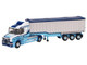 Scania T Cab Truck RHD Right Hand Drive with Covered Dump Trailer Tinnelly White with Blue Graphics 1/148 (N) Scale Diecast Model Car Oxford Diecast NTCAB005
