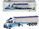 Scania T Cab Truck RHD Right Hand Drive with Covered Dump Trailer Tinnelly White with Blue Graphics 1/148 (N) Scale Diecast Model Car Oxford Diecast NTCAB005