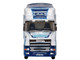 Scania T Cab Truck RHD Right Hand Drive with Covered Dump Trailer Tinnelly White with Blue Graphics 1/148 (N) Scale Diecast Model Car Oxford Diecast NTCAB005