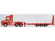 Scania T Cab Truck RHD Right Hand Drive with Lowboy Trailer Sandy Kydd Red with Stripes 1/148 (N) Scale Diecast Model Car Oxford Diecast NTCAB006
