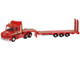 Scania T Cab Truck RHD Right Hand Drive with Lowboy Trailer Sandy Kydd Red with Stripes 1/148 (N) Scale Diecast Model Car Oxford Diecast NTCAB006