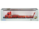 Scania T Cab Truck RHD Right Hand Drive with Lowboy Trailer Sandy Kydd Red with Stripes 1/148 (N) Scale Diecast Model Car Oxford Diecast NTCAB006