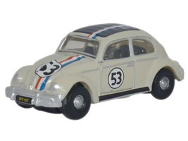 Volkswagen Beetle #53 Beige with Stripes and Black Top 1/148 (N) Scale Diecast Model Car Oxford Diecast NVWB001