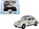 Volkswagen Beetle #53 Beige with Stripes and Black Top 1/148 (N) Scale Diecast Model Car Oxford Diecast NVWB001