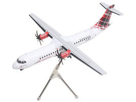 ATR 72 600 Commercial Aircraft Loganair Scotland s Airline G LMTE White with Red Plaid Tail Gemini 200 Series 1/200 Diecast Model Airplane GeminiJets G2LOG1374
