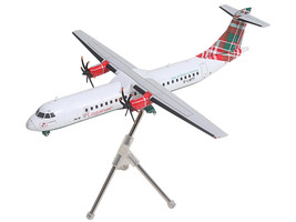 ATR 72 600 Commercial Aircraft Loganair Isle of Man s Airline G LMTF White with Green and Red Plaid Tail Gemini 200 Series 1/200 Diecast Model Airplane GeminiJets G2LOG1375