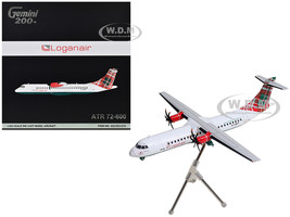ATR 72 600 Commercial Aircraft Loganair Isle of Man s Airline G LMTF White with Green and Red Plaid Tail Gemini 200 Series 1/200 Diecast Model Airplane GeminiJets G2LOG1375
